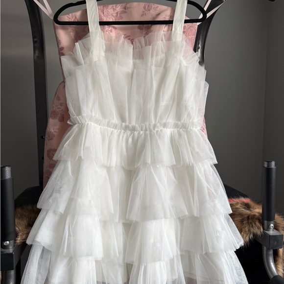 Birdy Grey Dresses & Skirts - Birdy Grey White Layered Tulle Dress with Straps